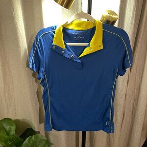 Lohla Sport Golf Womens Melissa Top M/L - Shortsleeve - Blue/Yellow